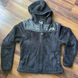 The North Face Fleece Jacket Hoodie‎ Black Women Size Small Zip Up
